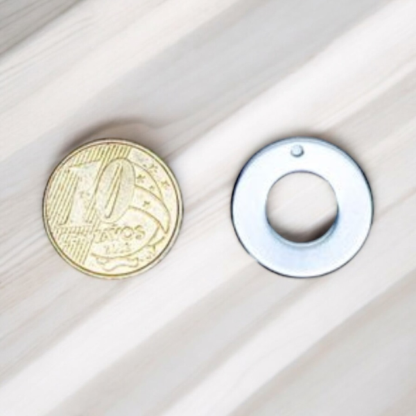 Placa de Identificação Redonda Vazada Inox 20mm - Imagem 13